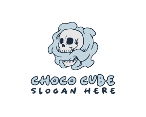 Creepy - Smoke Skull Tattoo logo design