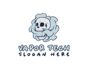 Vapor - Smoke Skull Tattoo logo design