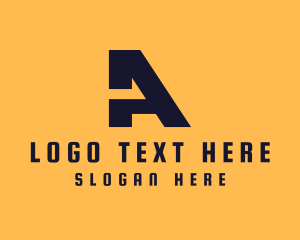 Black And Yellow - Slant Industrial Modern Letter A logo design