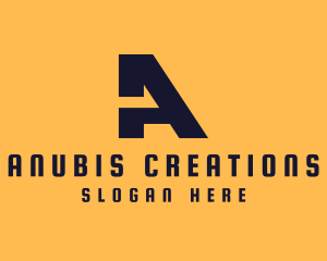 Slant Industrial Modern Letter A logo design