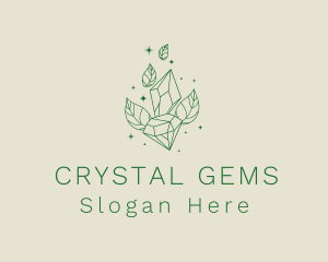 Leaves Crystal Jewelry logo design