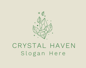 Leaves Crystal Jewelry logo design