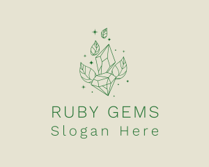 Ruby - Leaves Crystal Jewelry logo design