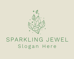 Leaves Crystal Jewelry logo design