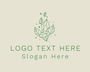 Treasure - Leaves Crystal Jewelry logo design