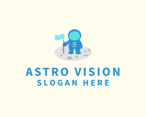 Space Astronaut Flag logo design