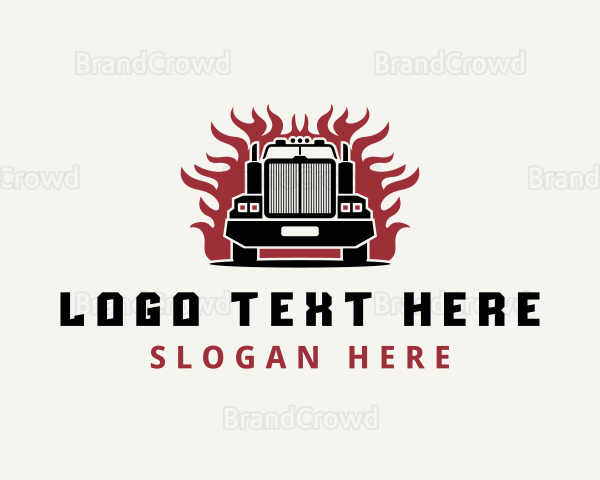 Freight Trucking Fire Logo