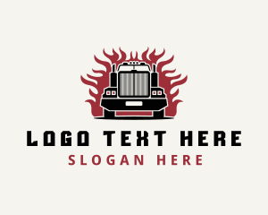 Automobile - Freight Trucking Fire logo design