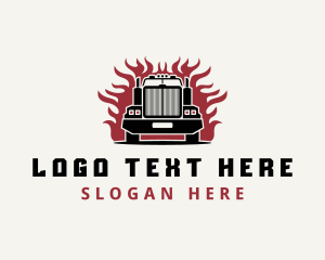 Fire - Freight Trucking Fire logo design