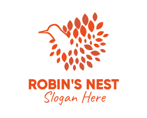 Robin - Bird Feathers Nest logo design