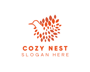 Bird Feathers Nest logo design