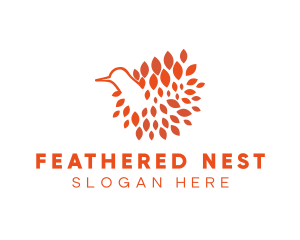 Bird Feathers Nest logo design