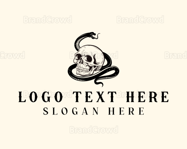 Wild Snake Skull Logo