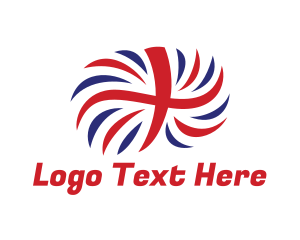 Uk - British Flag Feather logo design
