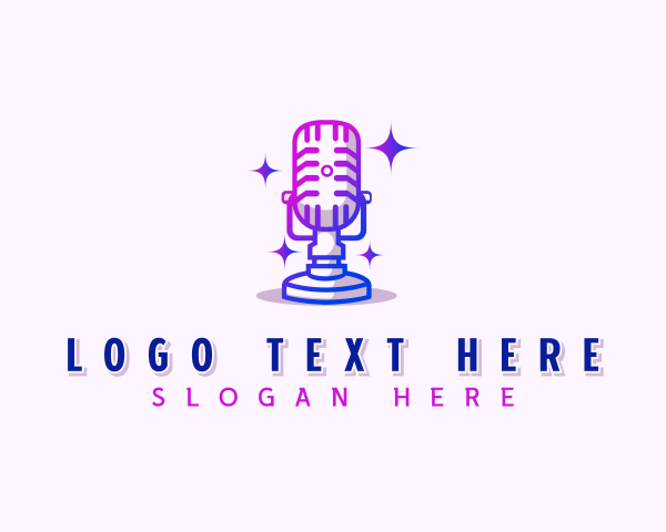 Dj - Podcast Microphone Audio logo design