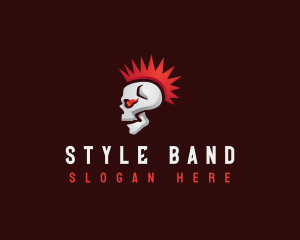 Punk Rock Skull Skeleton logo design