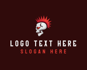 Skull - Punk Rock Skull Skeleton logo design