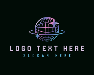 Astronomy - Cyber Cosmic Globe logo design