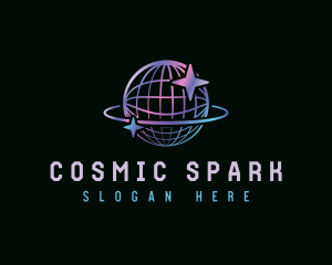 Cyber Cosmic Globe logo design