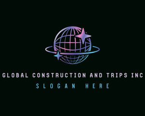 Neon - Cyber Cosmic Globe logo design