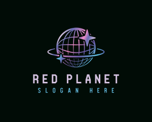 Cyber Cosmic Globe logo design