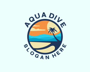 Tropical Beach Island logo design