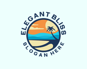 Holiday Getaway - Tropical Beach Island logo design