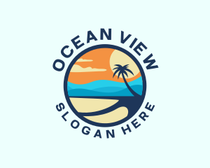 Tropical Beach Island logo design