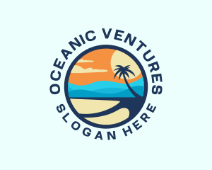 Tropical Beach Island logo design