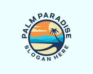 Tropical Beach Island logo design