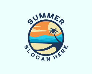 Tropical Beach Island logo design