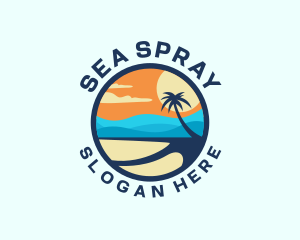 Tropical Beach Island logo design