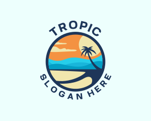 Tropical Beach Island logo design