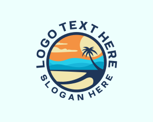 Vacation - Tropical Beach Island logo design