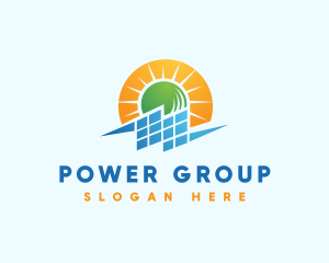 Solar Power Electricity Logo