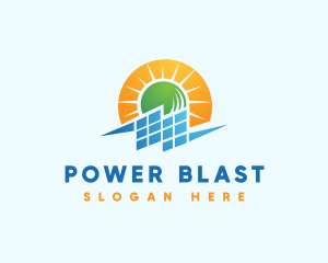 Solar Power Electricity logo design