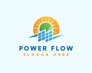 Solar Power Electricity logo design