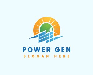 Solar Power Electricity logo design