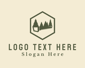 Rustic - Pine Tree Carpentry Saw logo design