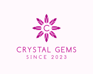 Feminine Flower Crystal Jewelry logo design