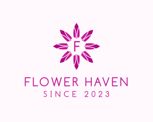 Feminine Flower Crystal Jewelry logo design