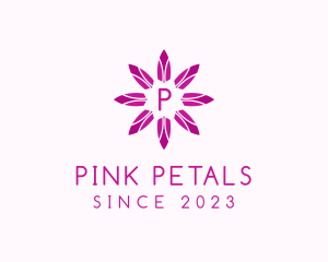 Feminine Flower Crystal Jewelry logo design