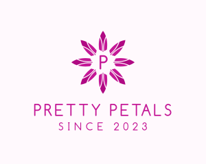 Feminine Flower Crystal Jewelry logo design