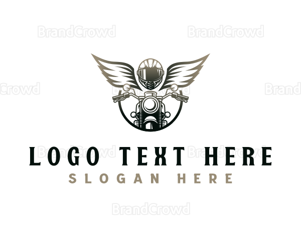 Motorcycle Helmet Wings Logo