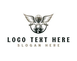 Motorcross - Motorcycle Helmet Wings logo design