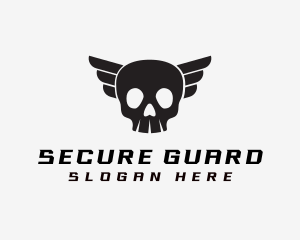 Cranium - Winged Skull Pilot logo design