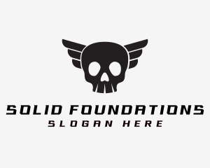 Video Game - Winged Skull Pilot logo design