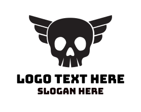 Skull - Winged Cranium logo design