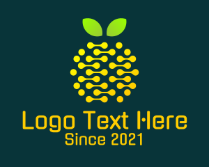 Cyberspace - Tech Circuit Fruit logo design