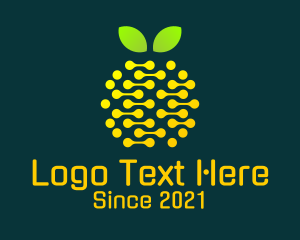 Tech Circuit Fruit  logo design